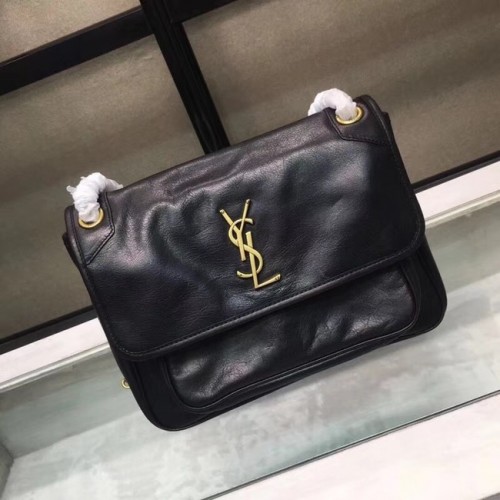 Saint Laurent Niki Bolso de hombro mediano con monograma 2830 negro