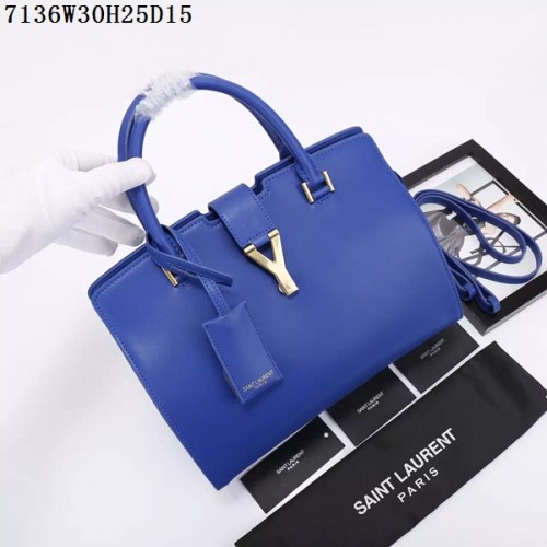 Saint Laurent Small Classic Monogramme Leather Flap Bag Y7136 azul