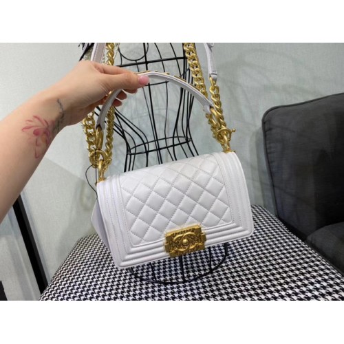 Bolso pequeño niño chanel AS67085 blanco