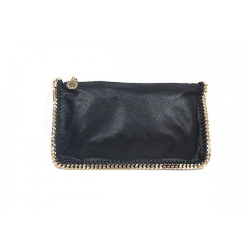 Stella McCartney 865 Negro Falabella PVC Fold Over Clutch