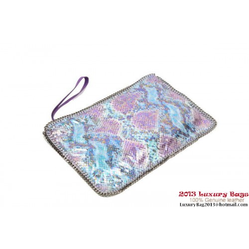 Stella McCartney Falabella Fold Over Clutch 832 Blue Snake