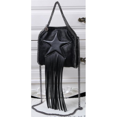 Stella McCartney Falabella Fringed Star Mini Tote Bag SM8855 Negro