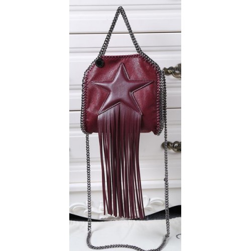 Stella McCartney Falabella Fringed Star Mini Tote Bag SM8855 Burdeos