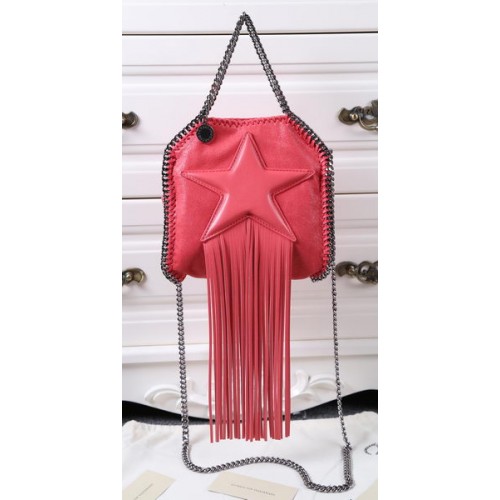 Stella McCartney Falabella Fringed Star Mini Tote Bag SM8855 Rojo claro