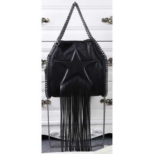 Stella McCartney Falabella Fringed Star Mini Tote Bag SM8865 Negro