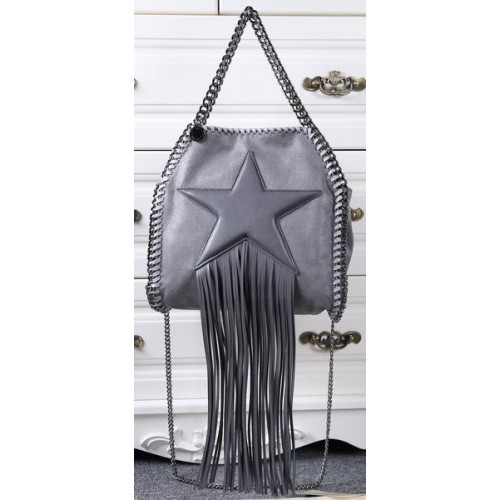 Stella McCartney Falabella Fringed Star Mini Tote Bag SM8865 Gris oscuro