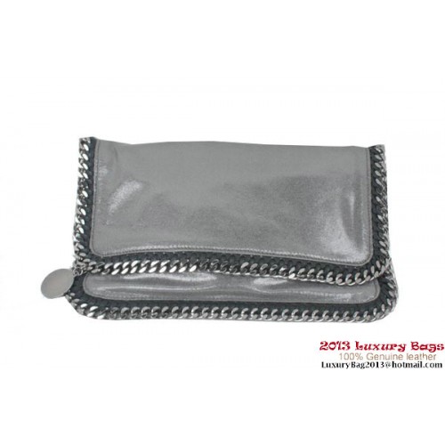 Stella McCartney Falabella PVC Fold Over Clutch 812S Plata