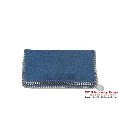 Stella McCartney Falabella Leopard PVC Fold Over Clutch 812S Azul