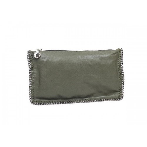 Stella McCartney Falabella PVC Fold Over Clutch 865 Verde Oscuro