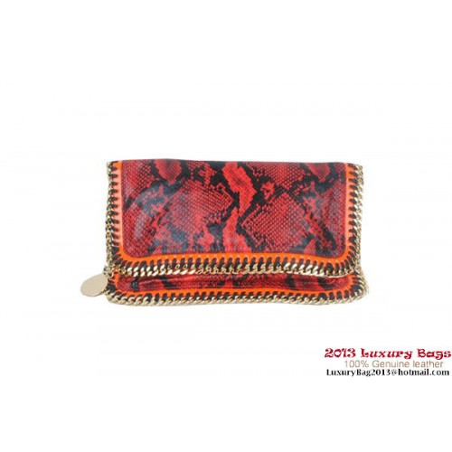 Stella McCartney Falabella Snake Fold Over Clutch 812S Rojo
