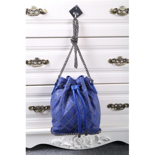Stella McCartney Falabella Bolso bombonera acolchado con tachuelas SMC013 Royal