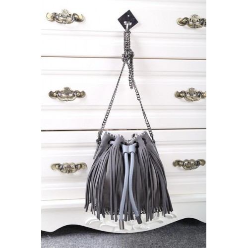 Stella McCartney Falabella Sun Fringed Bucket Bag SMC012 Gris