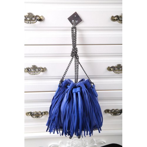Stella McCartney Falabella Sun Fringed Bucket Bag SMC012 Royal