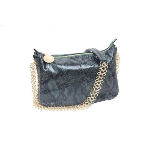 Stella McCartney Bolso bandolera de piel de serpiente 835 Verde