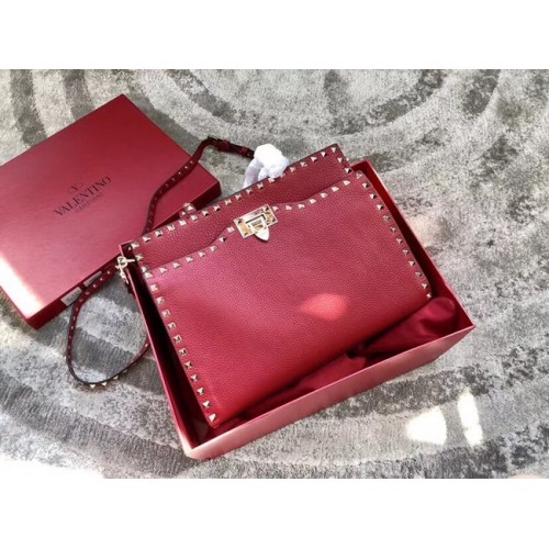 VALENTINO Bolso de hombro Candy Rockstud de piel acolchada 0650L rojo