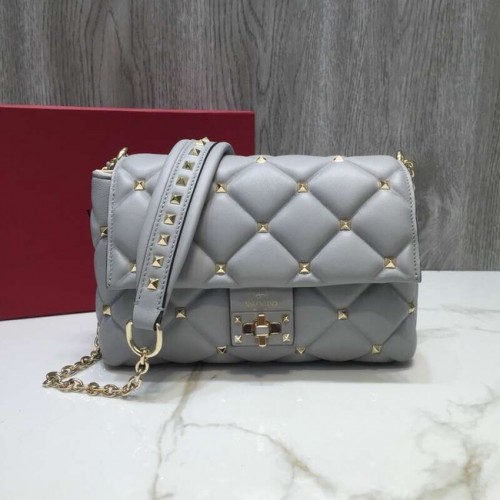 VALENTINO Bandolera Candy de piel acolchada 0072 gris