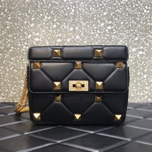 VALENTINO GARAVANI Bolso de hombro de piel de becerro granulada 2B0I59 negro