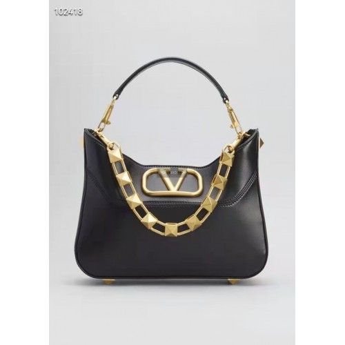 VALENTINO GARAVANI Bolso Loco de piel de becerro V2028 negro