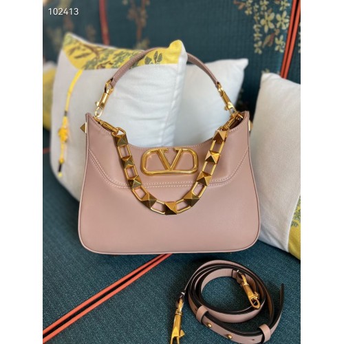 VALENTINO GARAVANI Bolso Loco de piel de becerro V2028 Rosa