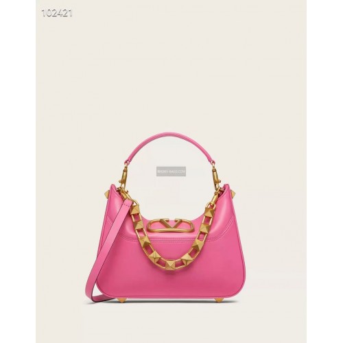 VALENTINO GARAVANI Bolso Loco de piel de becerro V2028 ciruela