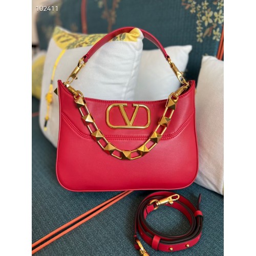 VALENTINO GARAVANI Bolso Loco de piel de becerro V2028 rojo