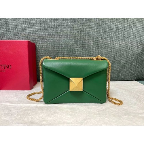 VALENTINO GARAVANI Bolso de hombro One Stud de piel de oveja XW0B0K21 verde