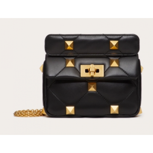 VALENTINO GARAVANI ROMAN STUD Bolso pequeño de piel de cordero 1W2B0L04 negro