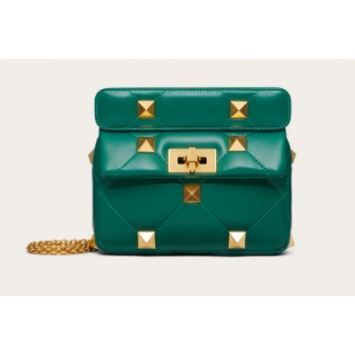 VALENTINO GARAVANI ROMAN STUD Bolso pequeño de piel de cordero 1W2B0L04 verde