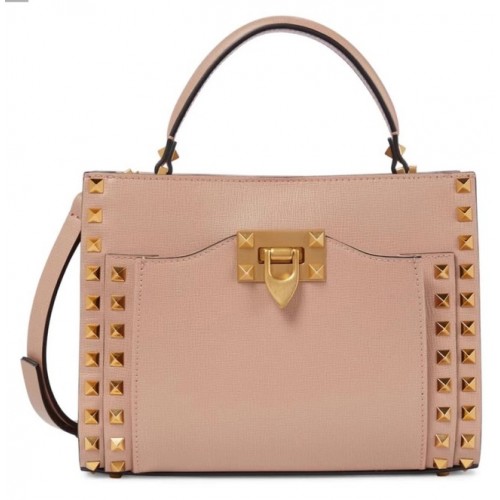 VALENTINO GARAVANI Rockstud Alcove Piel de becerro de grano medio 2B0056 rosa