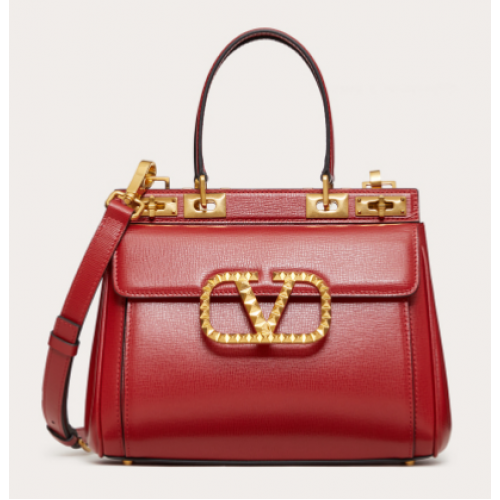 VALENTINO GARAVANI Rockstud Alcove Piel de becerro de grano medio 2B0J41 rojo