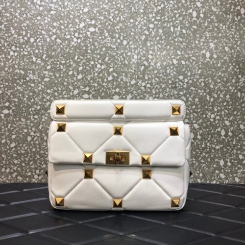 VALENTINO GARAVANI Roman Stud Large Napa piel de oveja 1189L blanco