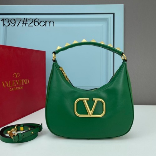 VALENTINO GARAVANI STUD SIGN Bolso hobo de piel de becerro 1W2B0K69 verde