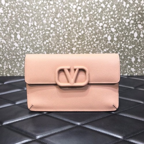 VALENTINO GARAVANI Bolso de mano Stud Sign de piel de becerro granulada 0650 rosa