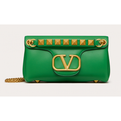 VALENTINO GARAVANI Bolso de hombro Stud Sign de napa NL098 verde