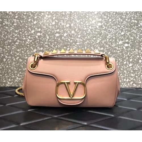 VALENTINO GARAVANI Bolso de hombro Stud Sign de napa NL098 rosa claro