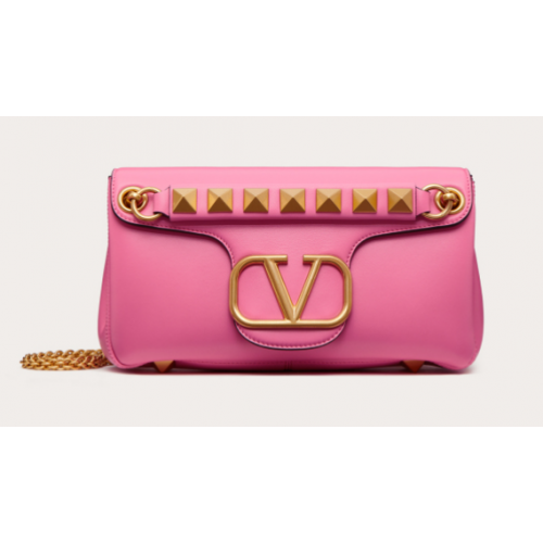 VALENTINO GARAVANI Bolso de hombro Stud Sign de napa NL098 rosa