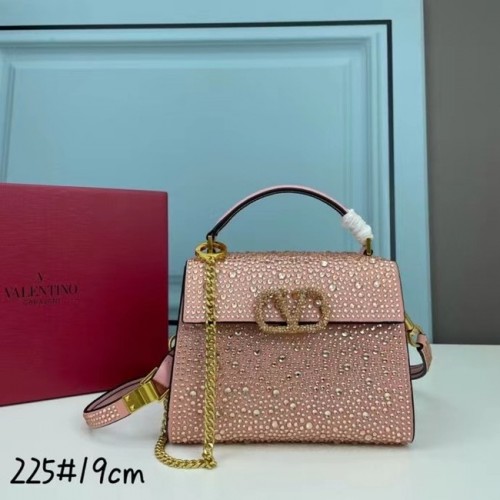VALENTINO GARAVANI VSLING Diamante brillante Mini totebag XW2B1G9 rosa y dorado-Metal