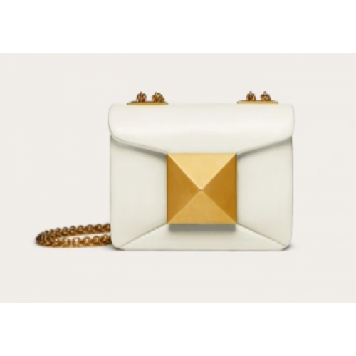 VALENTINO GARAVANI Bolso de hombro mini One Stud de piel de oveja XW0P0X98H blanco