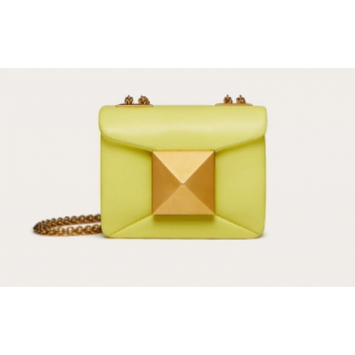 VALENTINO GARAVANI Bolso de hombro mini One Stud de piel de oveja XW0P0X98H amarillo