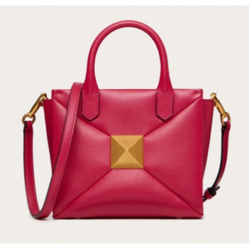 VALENTINO GARAVANI Bolso tote pequeño One Stud de piel de oveja XW0B0K59 Fucsia