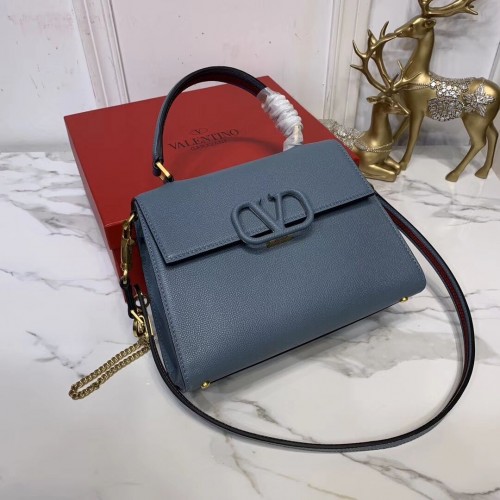 VALENTINO Bolso tote de cuero original V0025 azul