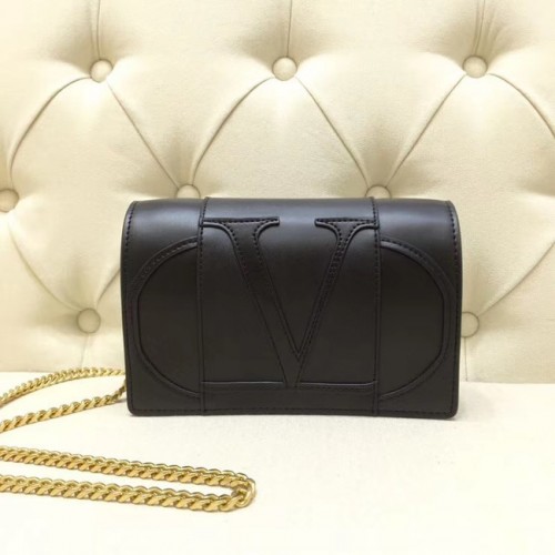 VALENTINO Original mini bolso de hombro en piel 7676 negro