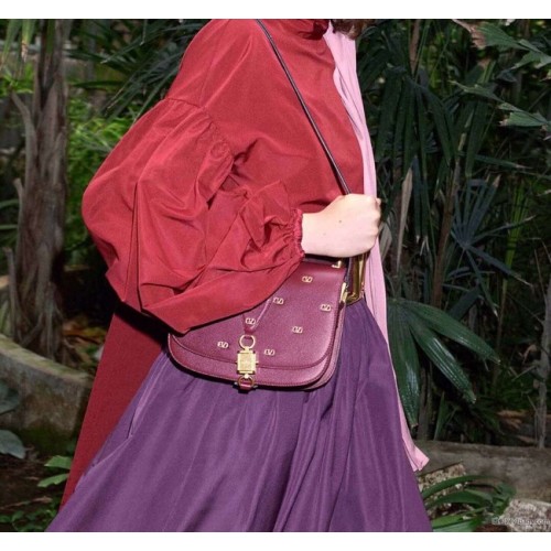 VALENTINO Bolso bandolera de piel original 0708 Burdeos