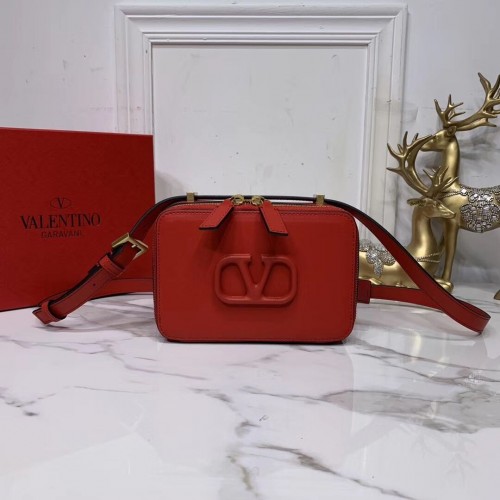 VALENTINO Bolso bandolera de piel original V0020 rojo