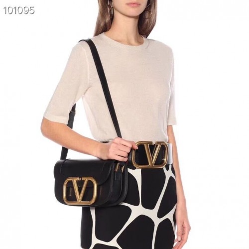VALENTINO Bolso bandolera de piel original V0030 negro