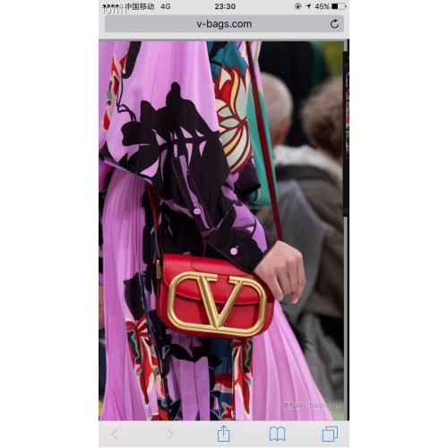 VALENTINO Bolso bandolera de piel original V0032 rojo