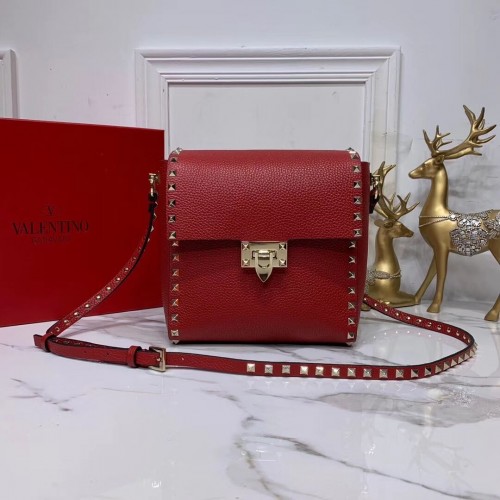 VALENTINO Bolso bandolera de piel original V0182 rojo