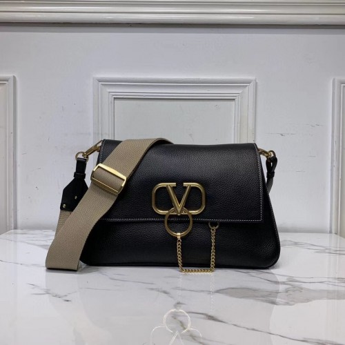 VALENTINO Bolso bandolera de piel original V0888 negro