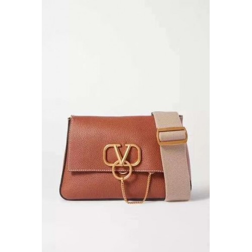 VALENTINO Bolso bandolera de piel original V0888 marrón