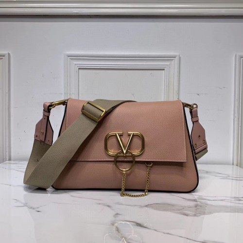 VALENTINO Bolso bandolera de piel original V0888 rosa